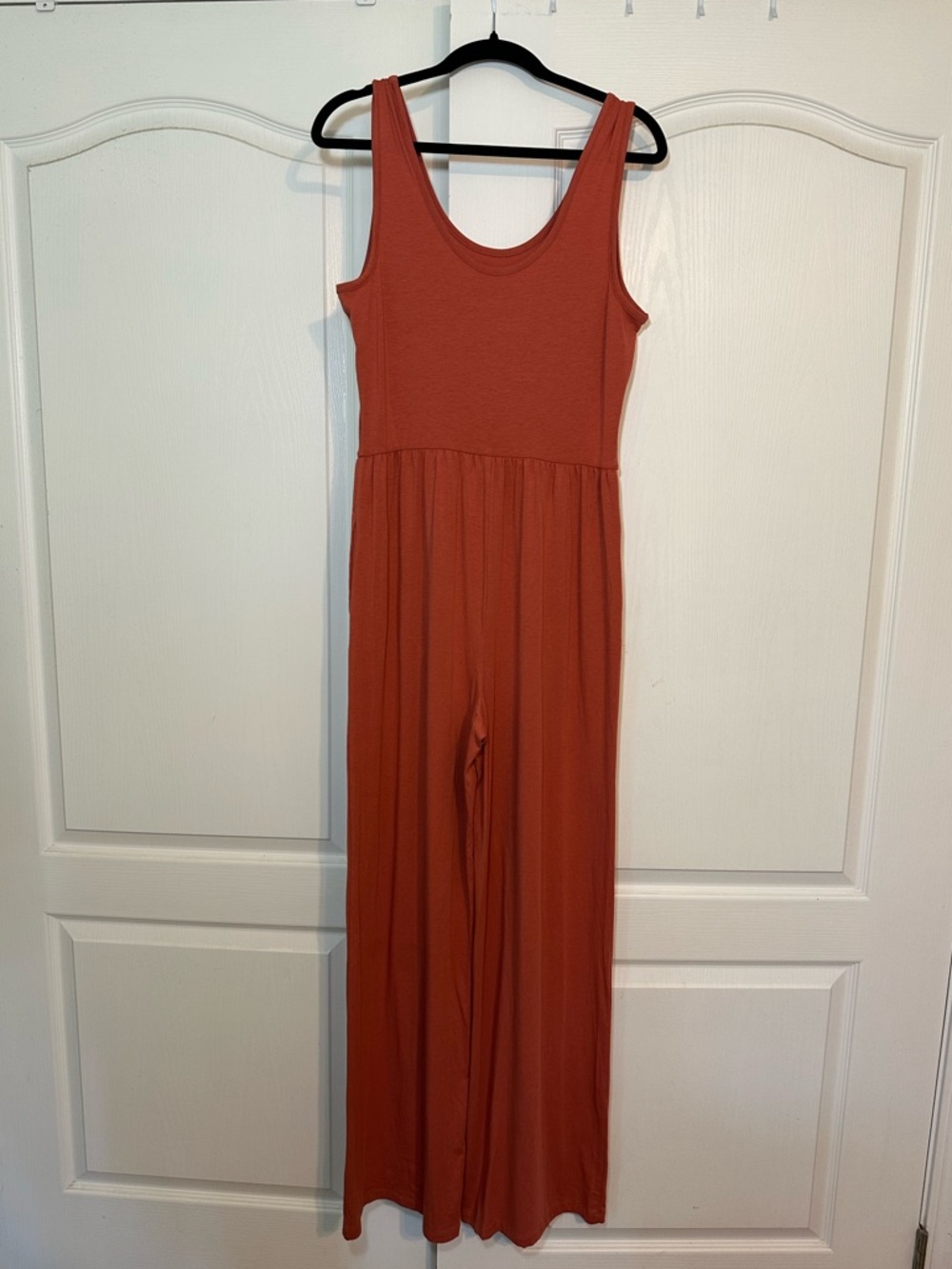 AnyBody Sleeveless Wide-Leg Jumpsuit in Dark Amber- Small-Tall